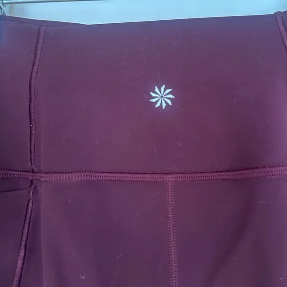 Athleta Transcend Stash High Rise Legging Small Burgundy Maroon Spiced Cabernet - Picture 5 of 9
